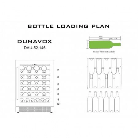 Купить встраиваемый винный шкаф Dunavox DAU-52.146SS