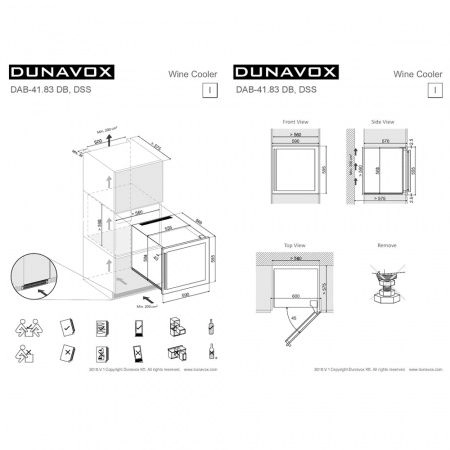 Купить встраиваемый винный шкаф Dunavox DAB-41.83DB