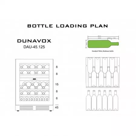 Купить встраиваемый винный шкаф Dunavox DAU-45.125DW.TO
