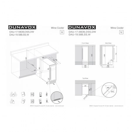 Купить встраиваемый винный шкаф Dunavox DAU-17.58DSS