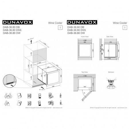 Купить встраиваемый винный шкаф Dunavox DAB-36.80DW