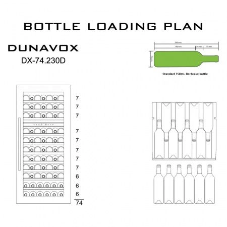 Купить встраиваемый винный шкаф Dunavox DX-74.230DW