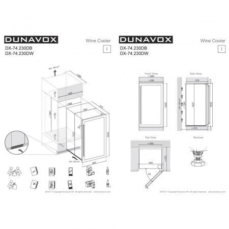 Купить встраиваемый винный шкаф Dunavox DX-74.230DW
