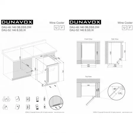 Купить встраиваемый винный шкаф Dunavox DAUF-46.138B