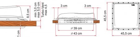 Fiamma Vent White, 40х40см, Люк автомобильный, белый, артикул 04328B01-