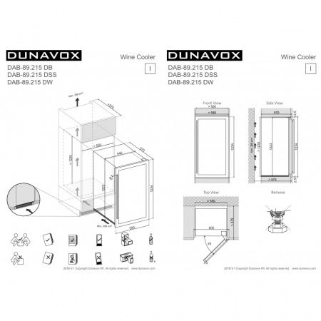 Купить встраиваемый винный шкаф Dunavox DAB-89.215DW