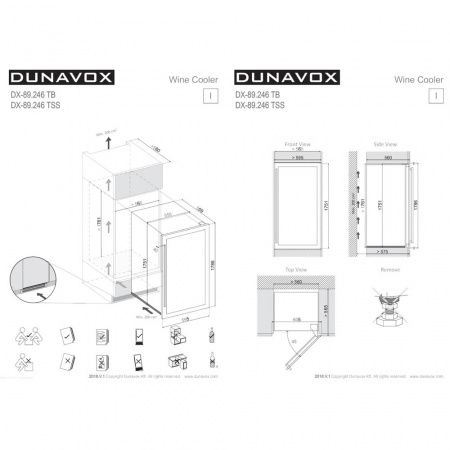 Купить встраиваемый винный шкаф Dunavox DX-89.246TB