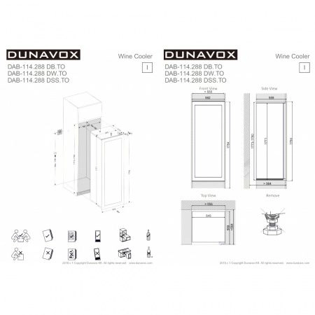 Купить встраиваемый винный шкаф Dunavox DAB-114.288DB.TO