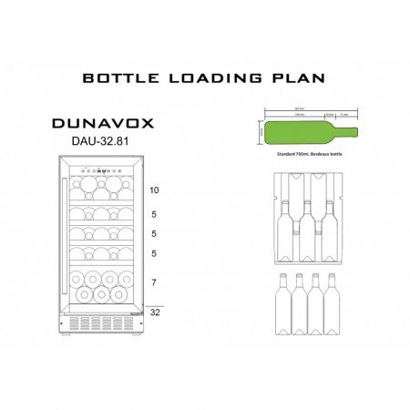 Купить встраиваемый винный шкаф Dunavox DAU-32.81B