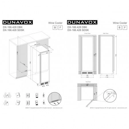 Купить встраиваемый винный шкаф Dunavox DX-166.428DBK