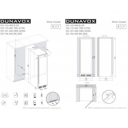 Купить встраиваемый винный шкаф Dunavox DX-194.490BK