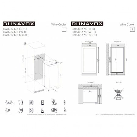 Купить встраиваемый винный шкаф Dunavox DAB-65.178TW.TO