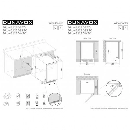 Купить встраиваемый винный шкаф Dunavox DAU-45.125DW.TO