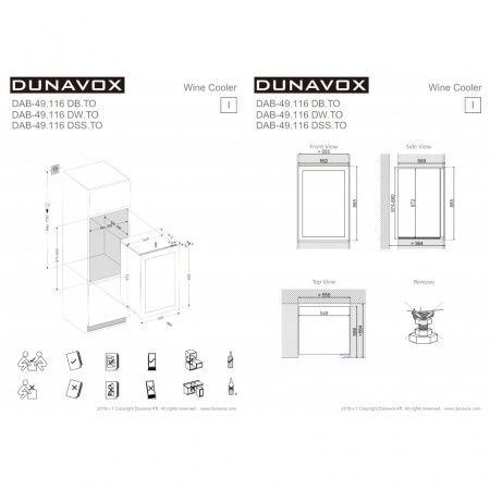 Купить встраиваемый винный шкаф Dunavox DAB-49.116DB.TO