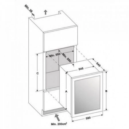 Купить встраиваемый винный шкаф Dunavox DAB-36.80DW
