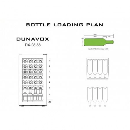 Купить отдельностоящий винный шкаф Dunavox DX-28.88KF