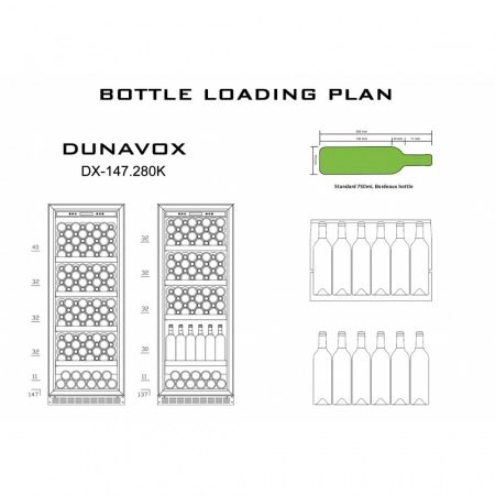 Купить встраиваемый винный шкаф Dunavox DX-147.280K